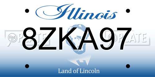 8ZKA97 Illinois License Plate