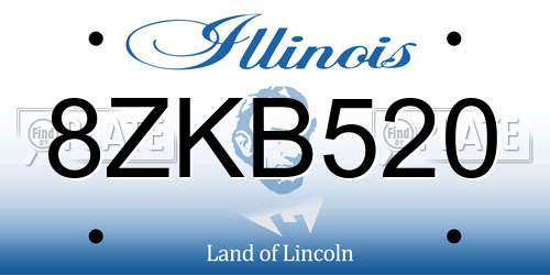 8ZKB520 Illinois License Plate
