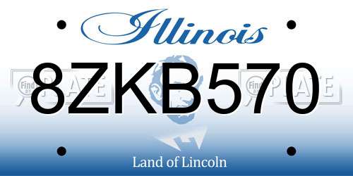 8ZKB570 Illinois License Plate