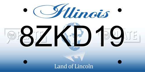 8ZKD19 Illinois License Plate