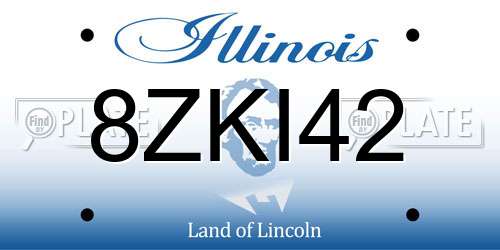 8ZKI42 Illinois License Plate