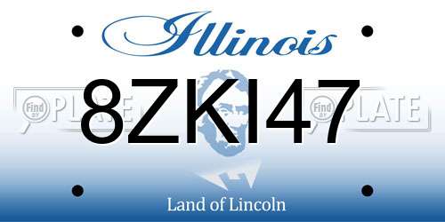 8ZKI47 Illinois License Plate