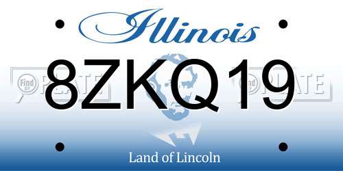 8ZKQ19 Illinois License Plate