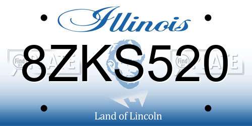 8ZKS520 Illinois License Plate