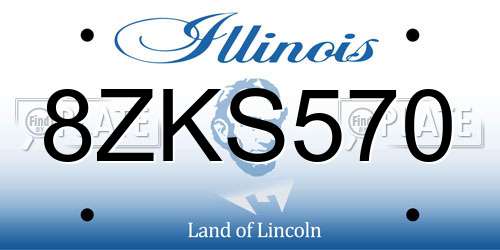 8ZKS570 Illinois License Plate