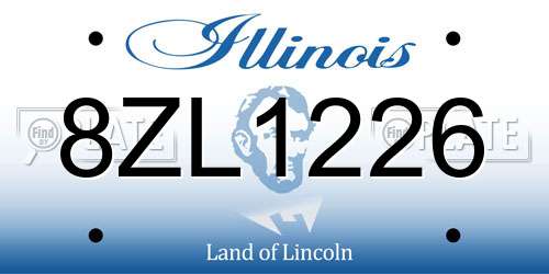8ZL1226 Illinois License Plate