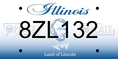 8ZL132 Illinois License Plate