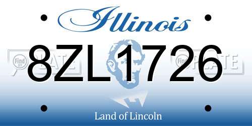 8ZL1726 Illinois License Plate