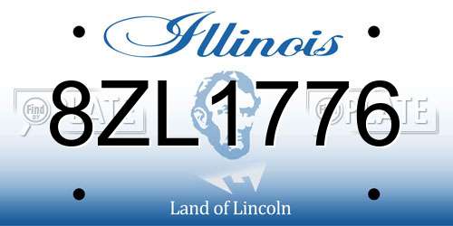 8ZL1776 Illinois License Plate