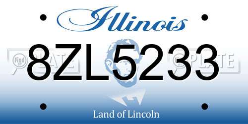 8ZL5233 Illinois License Plate