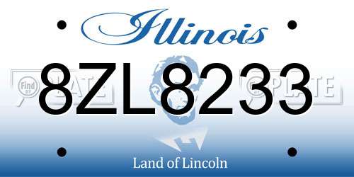 8ZL8233 Illinois License Plate