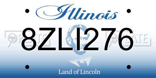 8ZLI276 Illinois License Plate