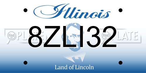 8ZLI32 Illinois License Plate