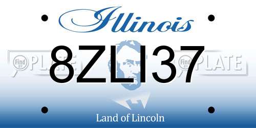 8ZLI37 Illinois License Plate