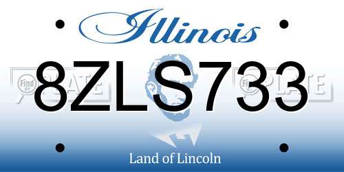 8ZLS733 Illinois License Plate