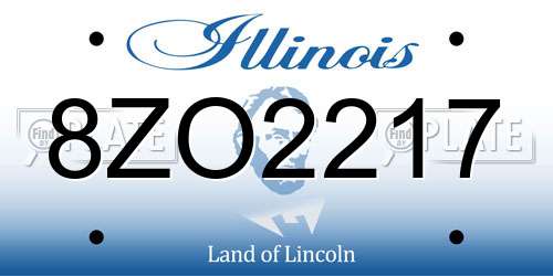 8ZO2217 Illinois License Plate