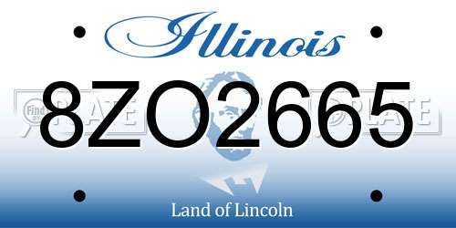 8ZO2665 Illinois License Plate