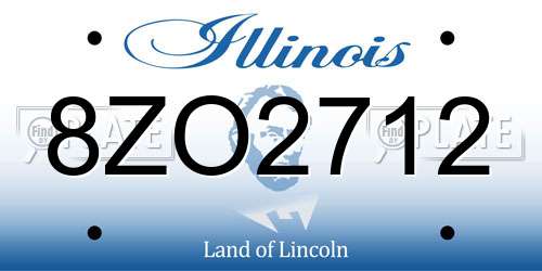 8ZO2712 Illinois License Plate