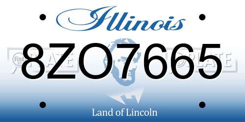 8ZO7665 Illinois License Plate