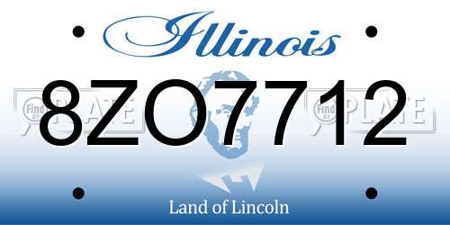 8ZO7712 Illinois License Plate