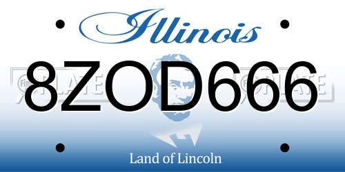 8ZOD666 Illinois License Plate