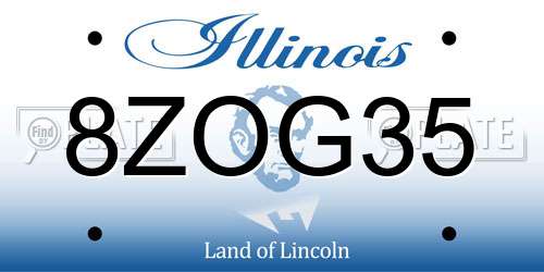 8ZOG35 Illinois License Plate