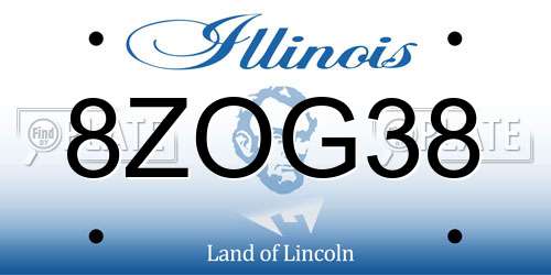 8ZOG38 Illinois License Plate