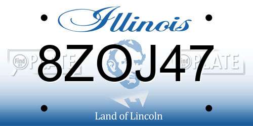 8ZOJ47 Illinois License Plate
