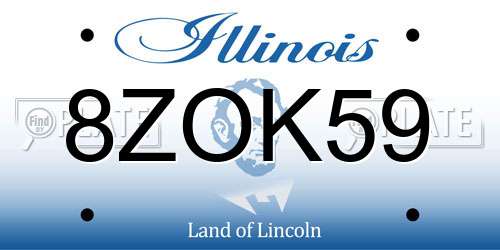 8ZOK59 Illinois License Plate