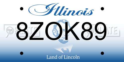 8ZOK89 Illinois License Plate