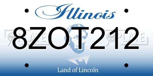 8ZOT212 Illinois License Plate