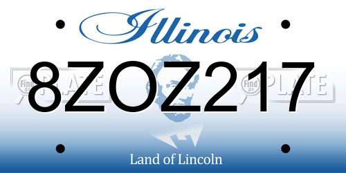 8ZOZ217 Illinois License Plate
