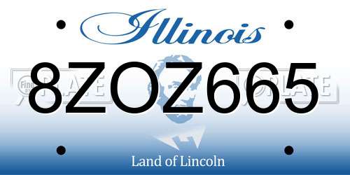 8ZOZ665 Illinois License Plate