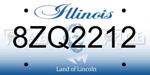 8ZQ2212 Illinois License Plate
