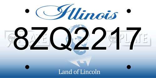 8ZQ2217 Illinois License Plate
