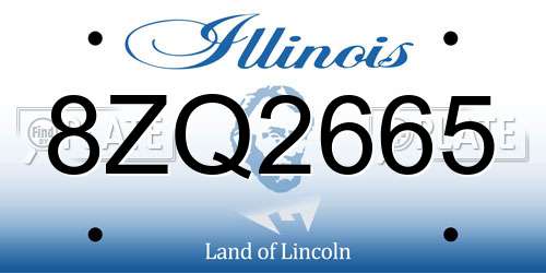8ZQ2665 Illinois License Plate