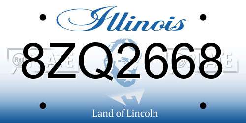 8ZQ2668 Illinois License Plate