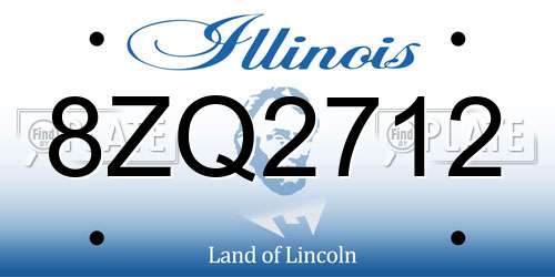 8ZQ2712 Illinois License Plate