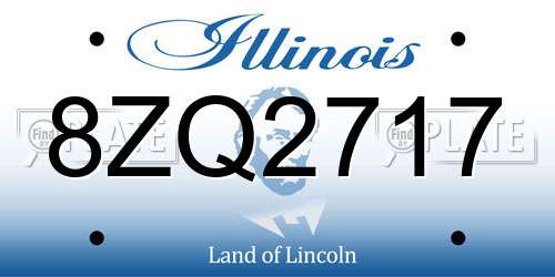 8ZQ2717 Illinois License Plate