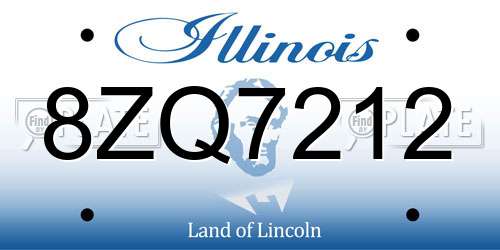 8ZQ7212 Illinois License Plate