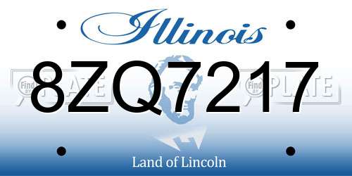 8ZQ7217 Illinois License Plate