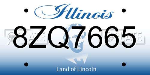 8ZQ7665 Illinois License Plate