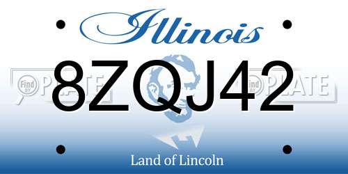 8ZQJ42 Illinois License Plate
