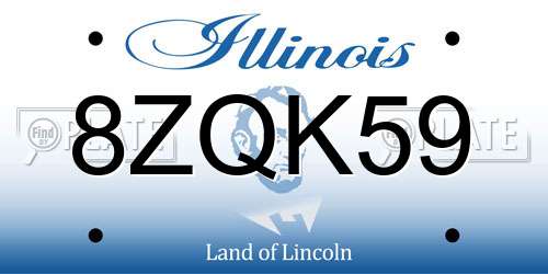 8ZQK59 Illinois License Plate