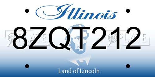 8ZQT212 Illinois License Plate