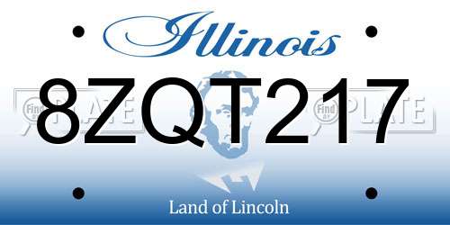 8ZQT217 Illinois License Plate