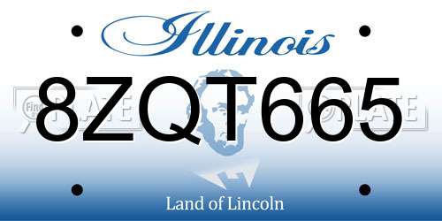 8ZQT665 Illinois License Plate