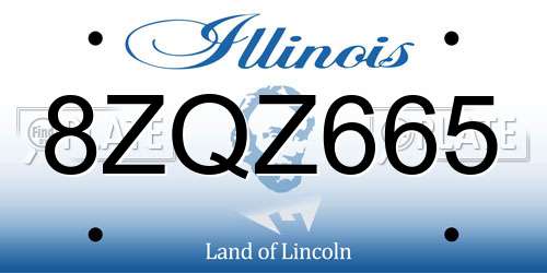 8ZQZ665 Illinois License Plate