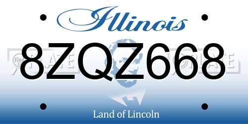 8ZQZ668 Illinois License Plate