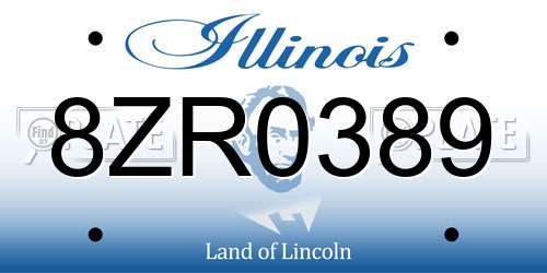 8ZR0389 Illinois License Plate